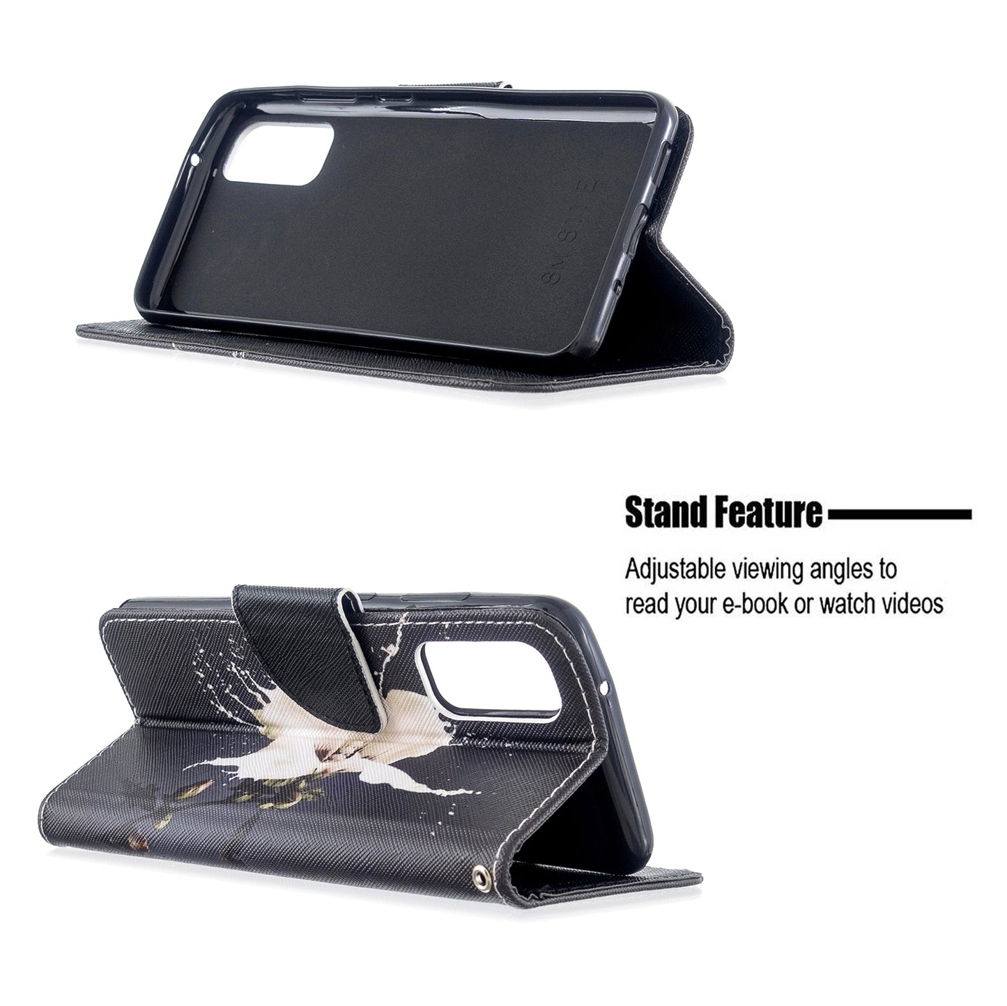 Pattern Printing Cross Texture Wallet Leather Stand Case for Samsung Galaxy S20 4G/S20 5G - White Flower