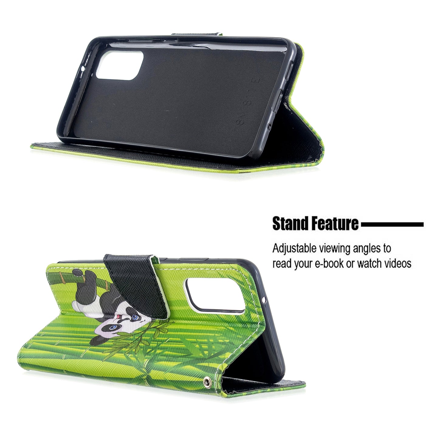 Pattern Printing Cross Texture Wallet Leather Stand Case for Samsung Galaxy S20 4G/S20 5G - Panda