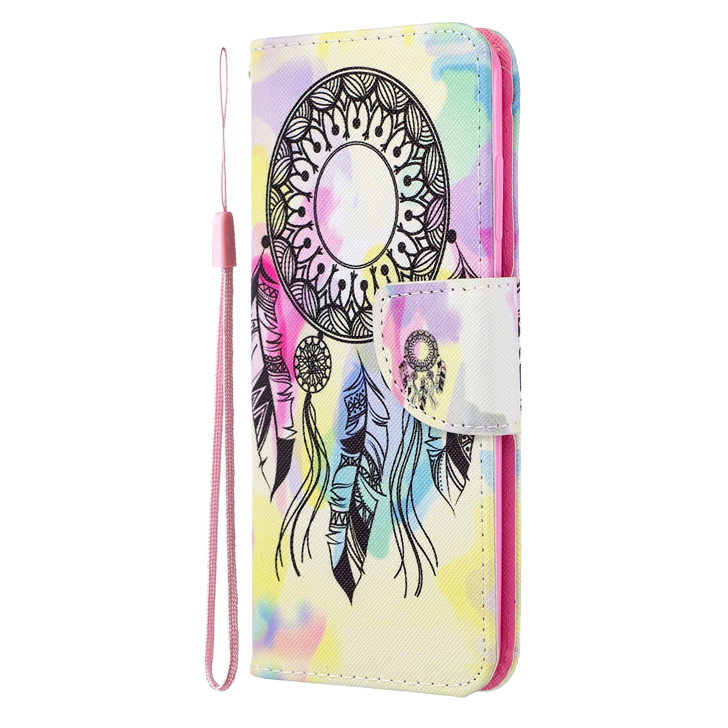 Pattern Printing Cross Texture Wallet Leather Stand Case for Samsung Galaxy S20 4G/S20 5G - Dream Catcher