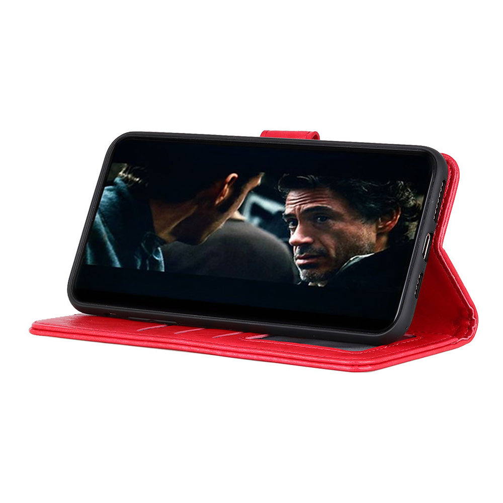Crazy Horse Skin Leather Flip Cover Wallet Stand Mobile Phone Case for Samsung Galaxy S20 4G/S20 5G - Red