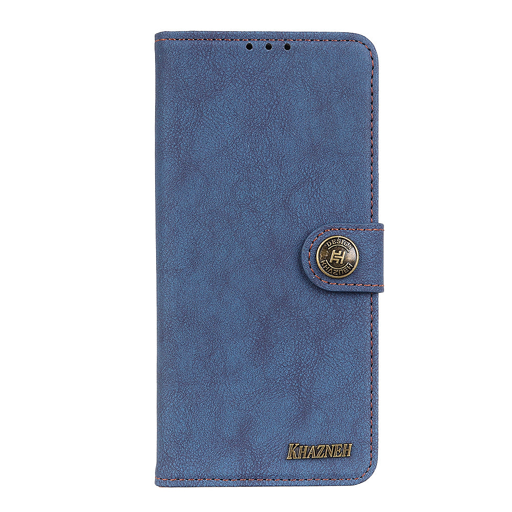 KHAZHEN Vantage Textured Wallet Leather Phone Case for Samsung Galaxy S20 Ultra - Blue