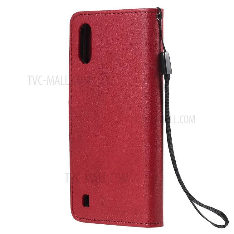 KT Leather Series-2 Wallet Leather Stand Phone Case for Samsung Galaxy A01 - Red