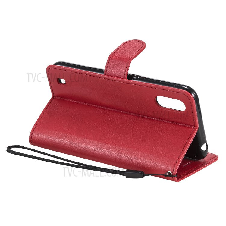 KT Leather Series-2 Wallet Leather Stand Phone Case for Samsung Galaxy A01 - Red