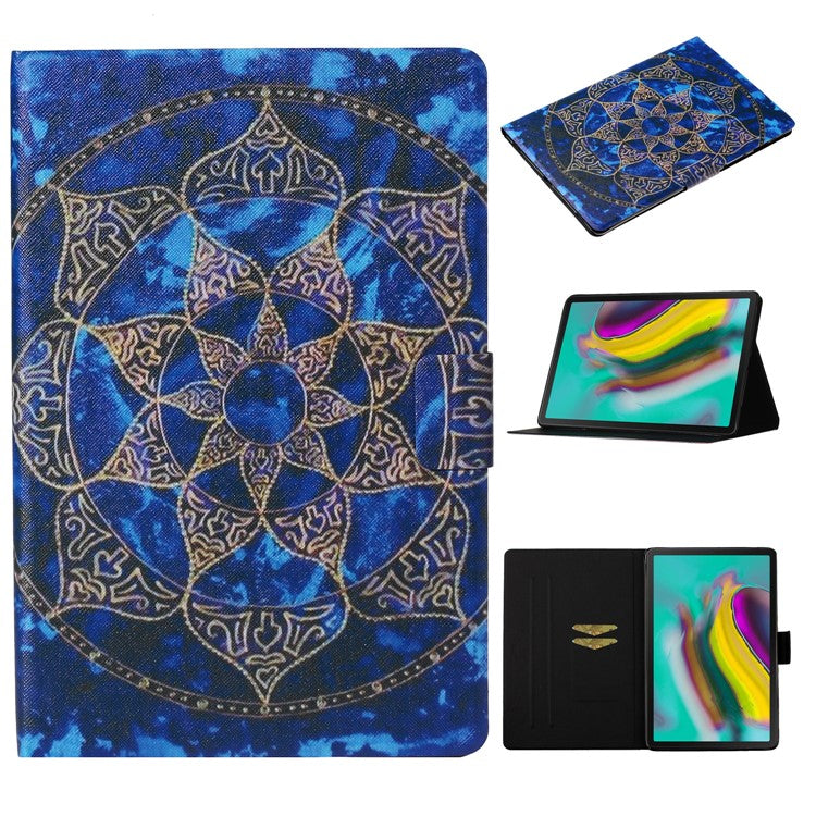 Pattern Printing Card Slots Flip Leather Tablet Cover for Samsung Galaxy Tab S5e SM-T720/T725 - Mandala Flower