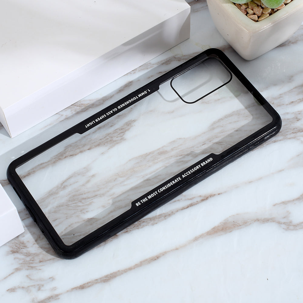 Protective Clear PC Back + Silicone Frame Phone Cover for Samsung Galaxy S20 Plus/S20 Plus 5G  - Black