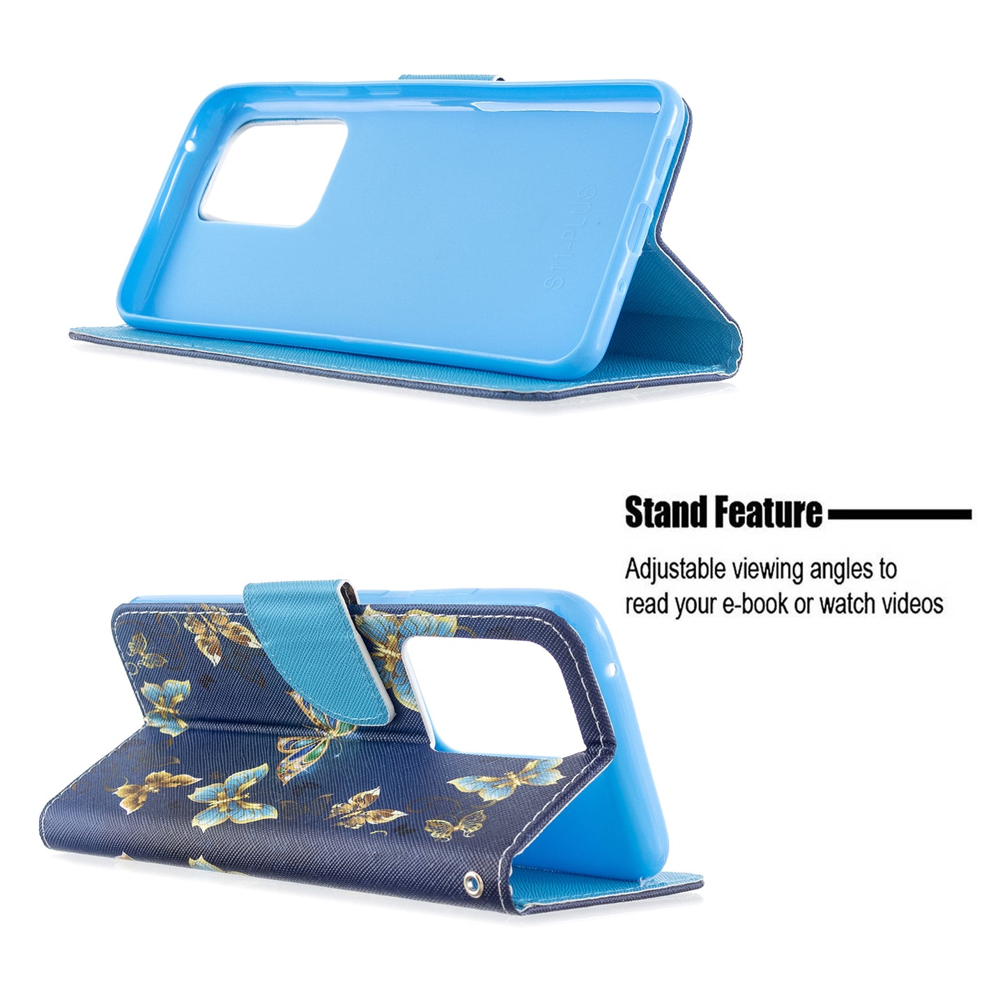 Pattern Printing Cross Texture Leather Wallet Case for Samsung Galaxy S20 Ultra - Butterfly Pattern