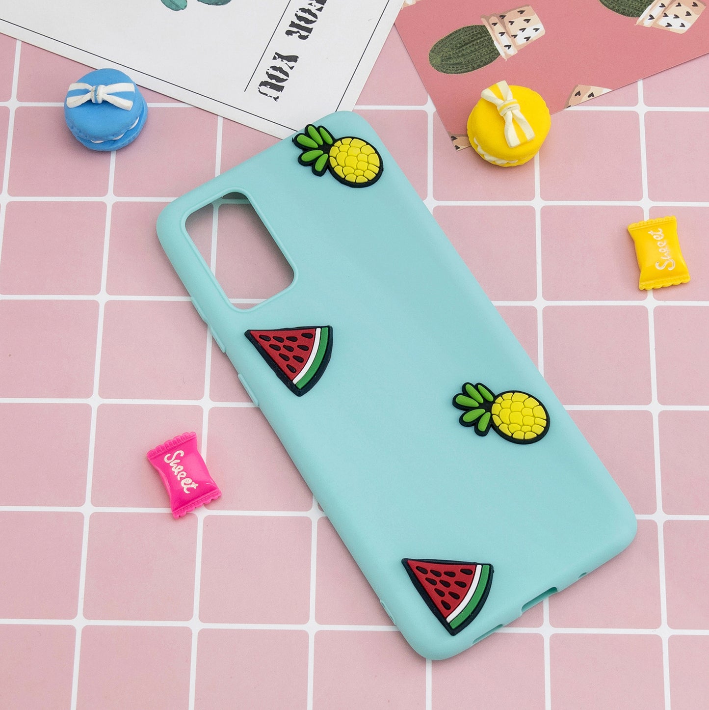 3D Cartoon Pattern Soft TPU Cell Phone Case for Samsung Galaxy S20 Plus/S20 Plus 5G - Watermelon/Pineapple