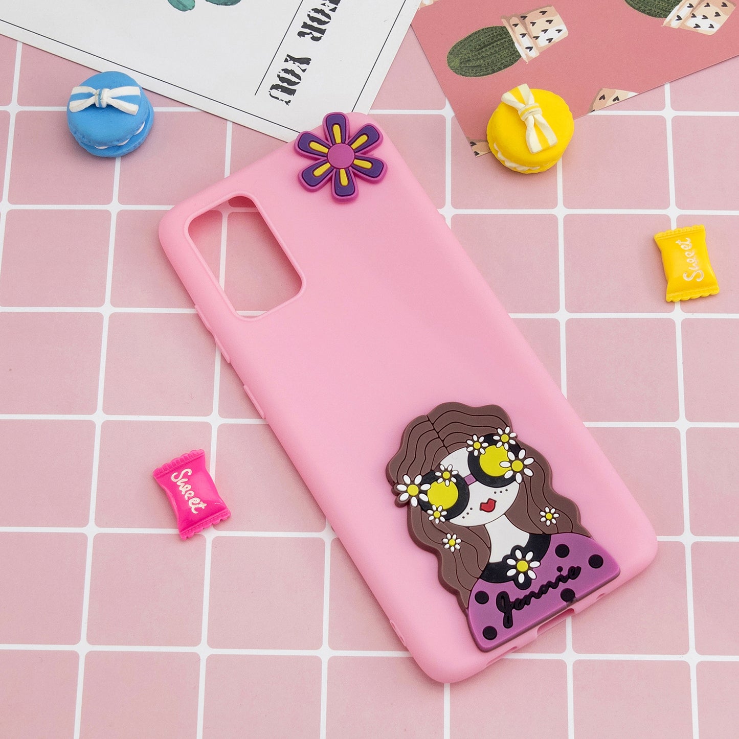 3D Cartoon Pattern Soft TPU Cell Phone Case for Samsung Galaxy S20 Plus/S20 Plus 5G - Girl