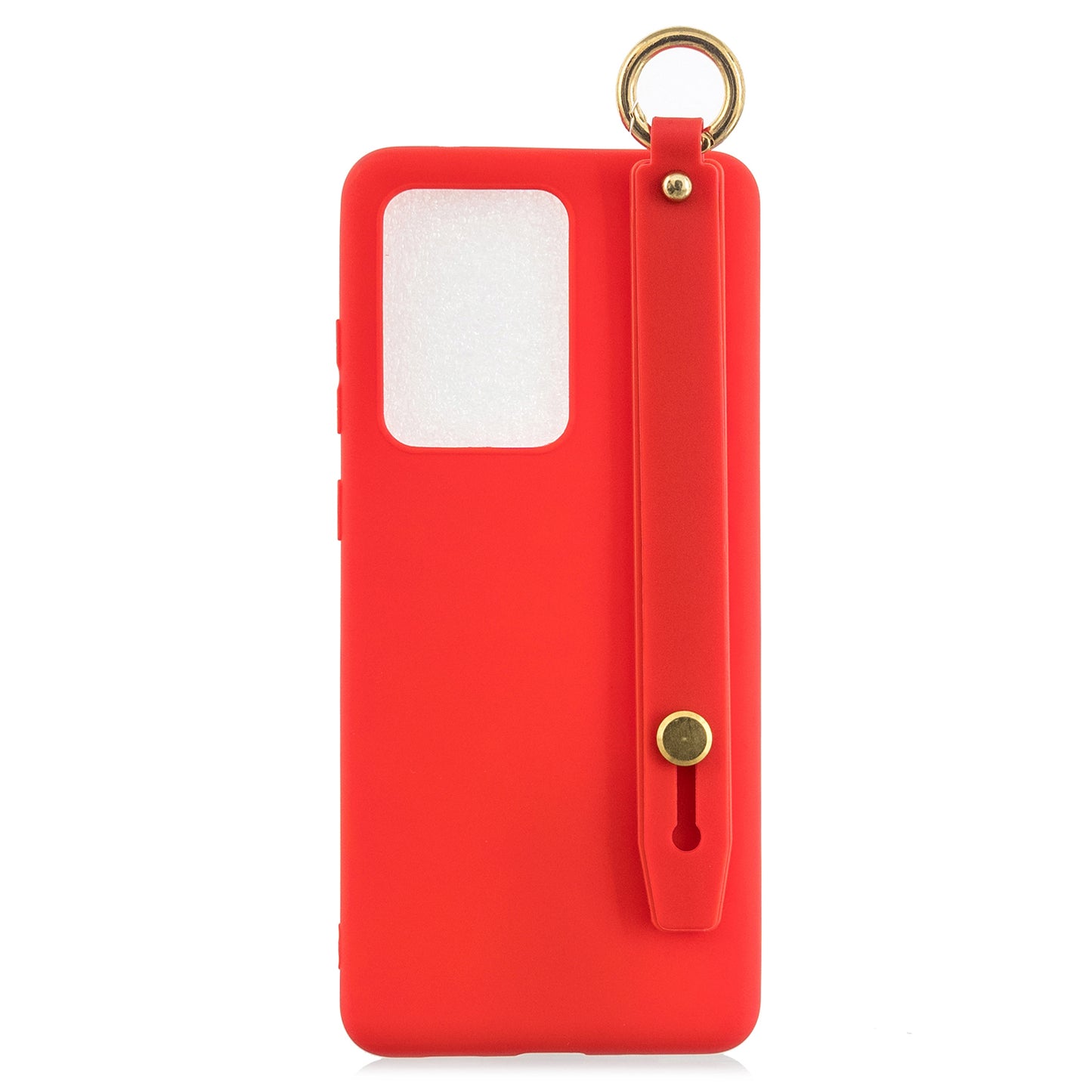 TPU Cell Phone Cover with Wrist Strap Kickstand for Samsung Galaxy S20 Ultra - Red