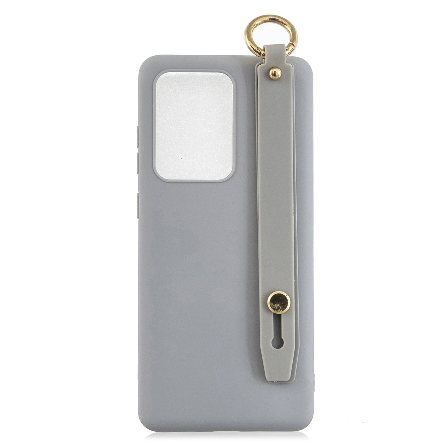 TPU Cell Phone Cover with Wrist Strap Kickstand for Samsung Galaxy S20 Ultra - Grey
