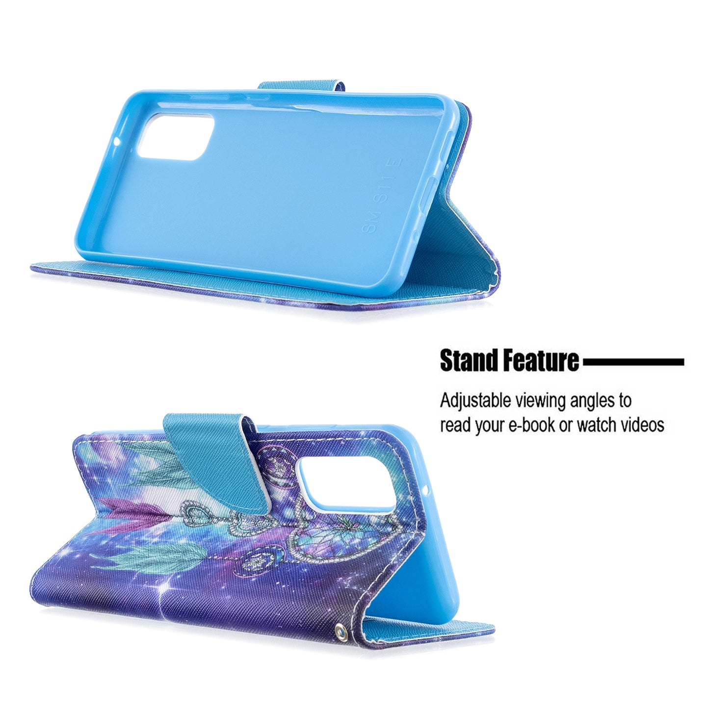Cross Texture Pattern Printing Flip Leather Wallet Stand Case for Samsung Galaxy S20 4G/S20 5G - Dream Catcher