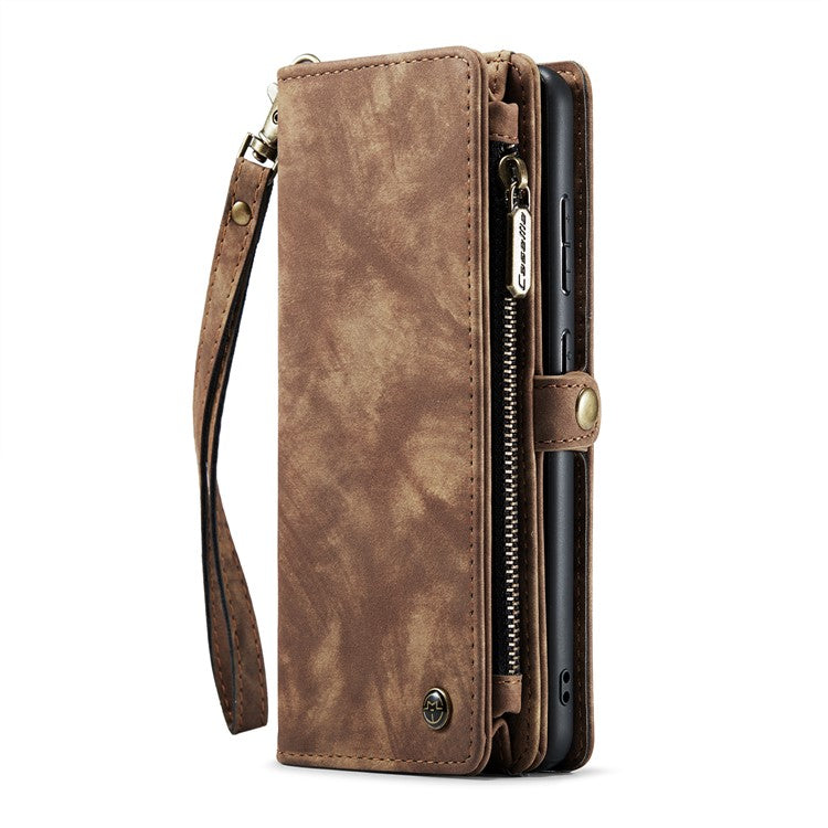 CASEME 008 Series 2-in-1 Multi-slot Wallet Case for Samsung Galaxy A51 SM-A515 Vintage PU Leather Phone Cover - Brown