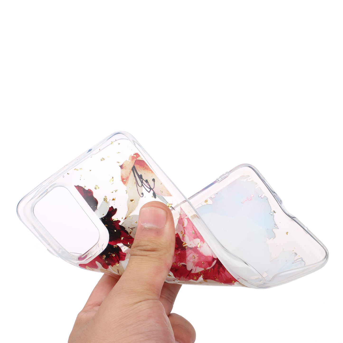 Glitter Sequins Stylish TPU Phone Shell for Samsung Galaxy S20 Ultra - Pretty Flowers