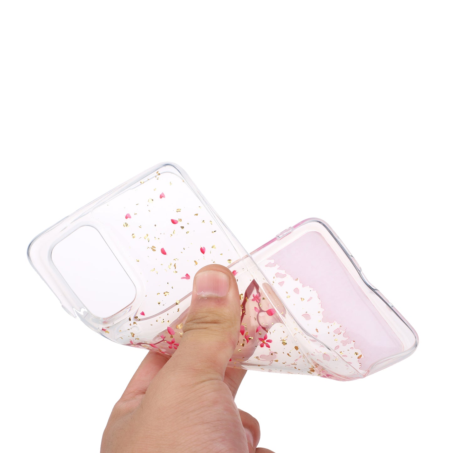 Glitter Sequins Stylish TPU Phone Shell for Samsung Galaxy S20 Ultra - Falling Flowers