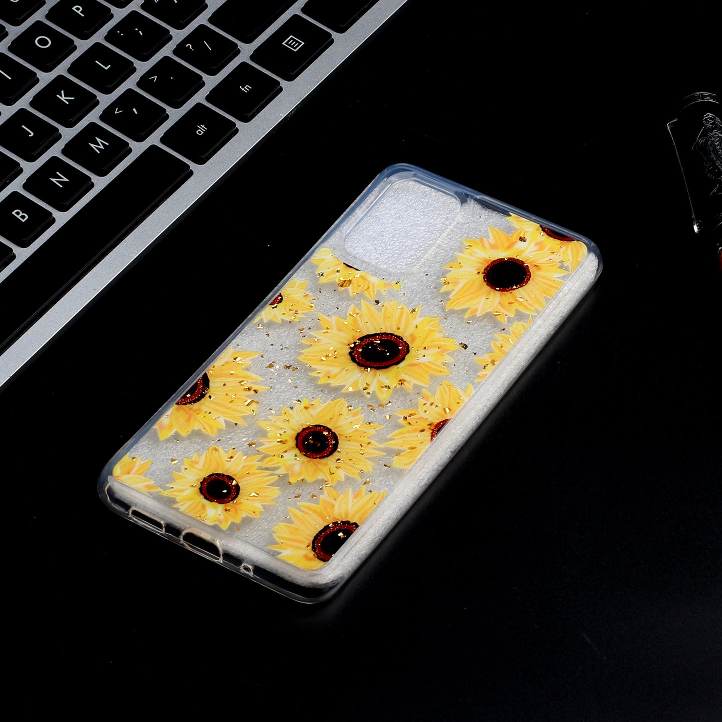Glitter Sequins Stylish TPU Phone Shell for Samsung Galaxy S20 Ultra - Sunflowers