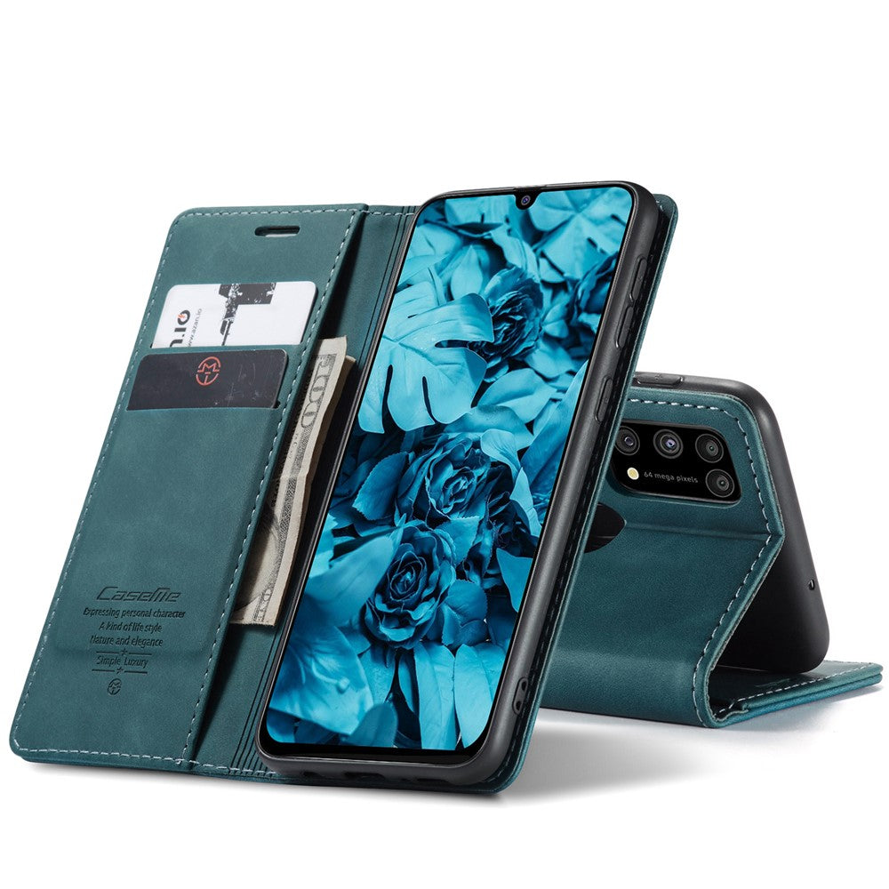CASEME 013 Series Auto-absorbed Leather Shell for Samsung Galaxy M31 - Green