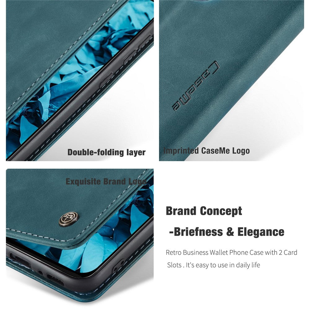 CASEME 013 Series Auto-absorbed Leather Shell for Samsung Galaxy M31 - Green