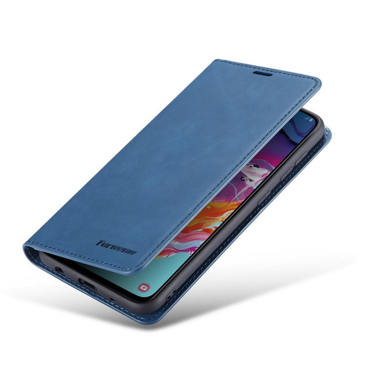 FORWENW Fantasy Series Auto-absorbed Silky Touch Leather Cover for Samsung Galaxy A31 - Blue