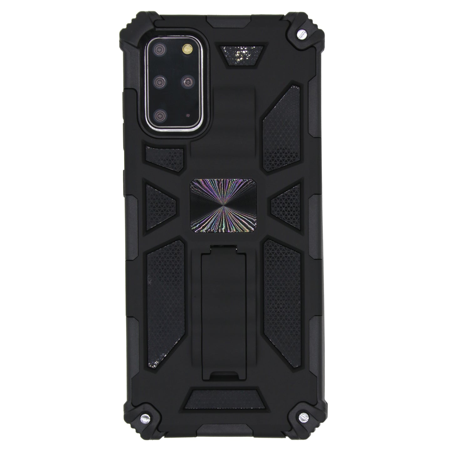 Kickstand Armor Dropproof PC TPU Combo Case with Magnetic Metal Sheet for Samsung Galaxy S20 Plus/S20 Plus 5G - Black