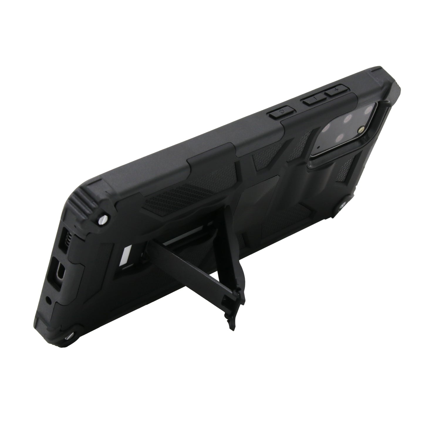 Kickstand Armor Dropproof PC TPU Combo Case with Magnetic Metal Sheet for Samsung Galaxy S20 Plus/S20 Plus 5G - Black