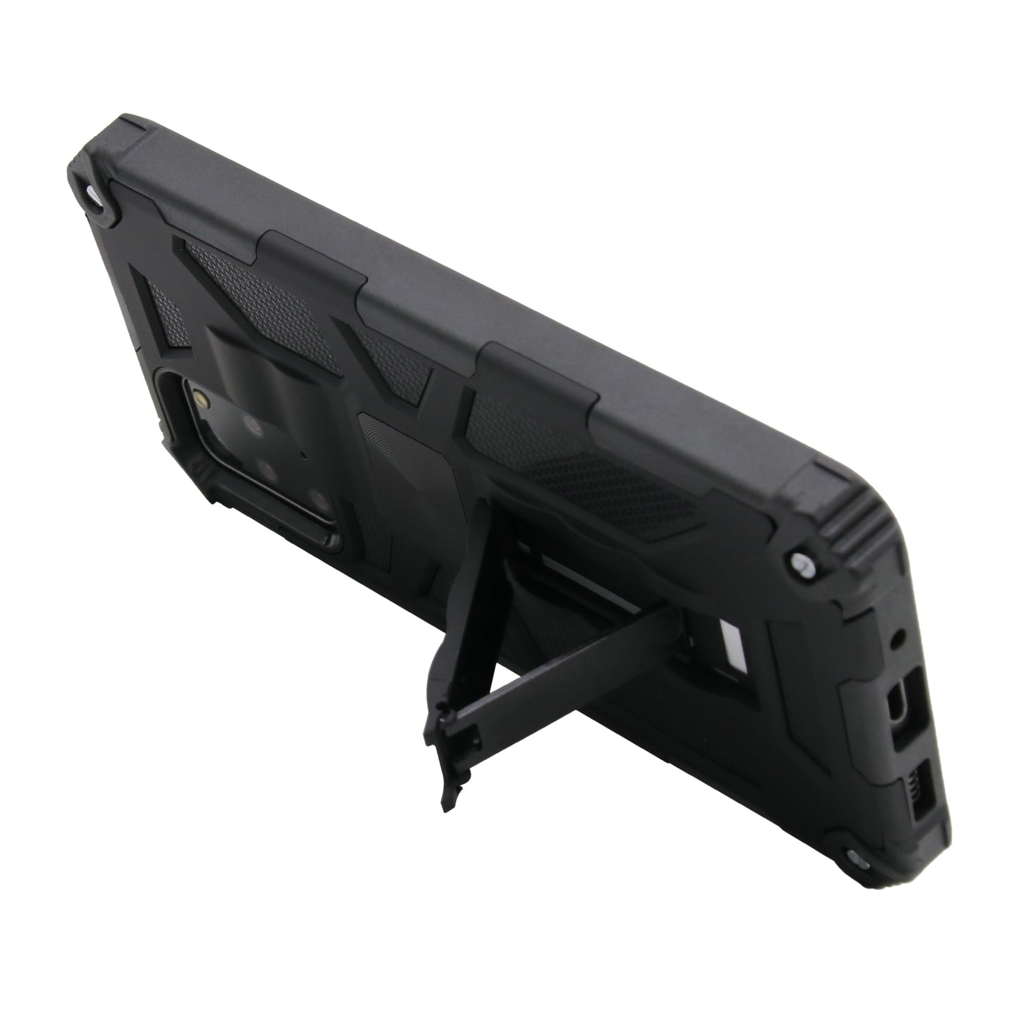 Kickstand Armor Dropproof PC TPU Combo Case with Magnetic Metal Sheet for Samsung Galaxy S20 Plus/S20 Plus 5G - Black