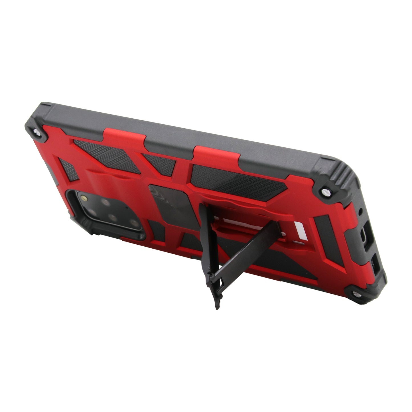 Kickstand Armor Dropproof PC TPU Combo Case with Magnetic Metal Sheet for Samsung Galaxy S20 Plus/S20 Plus 5G - Red