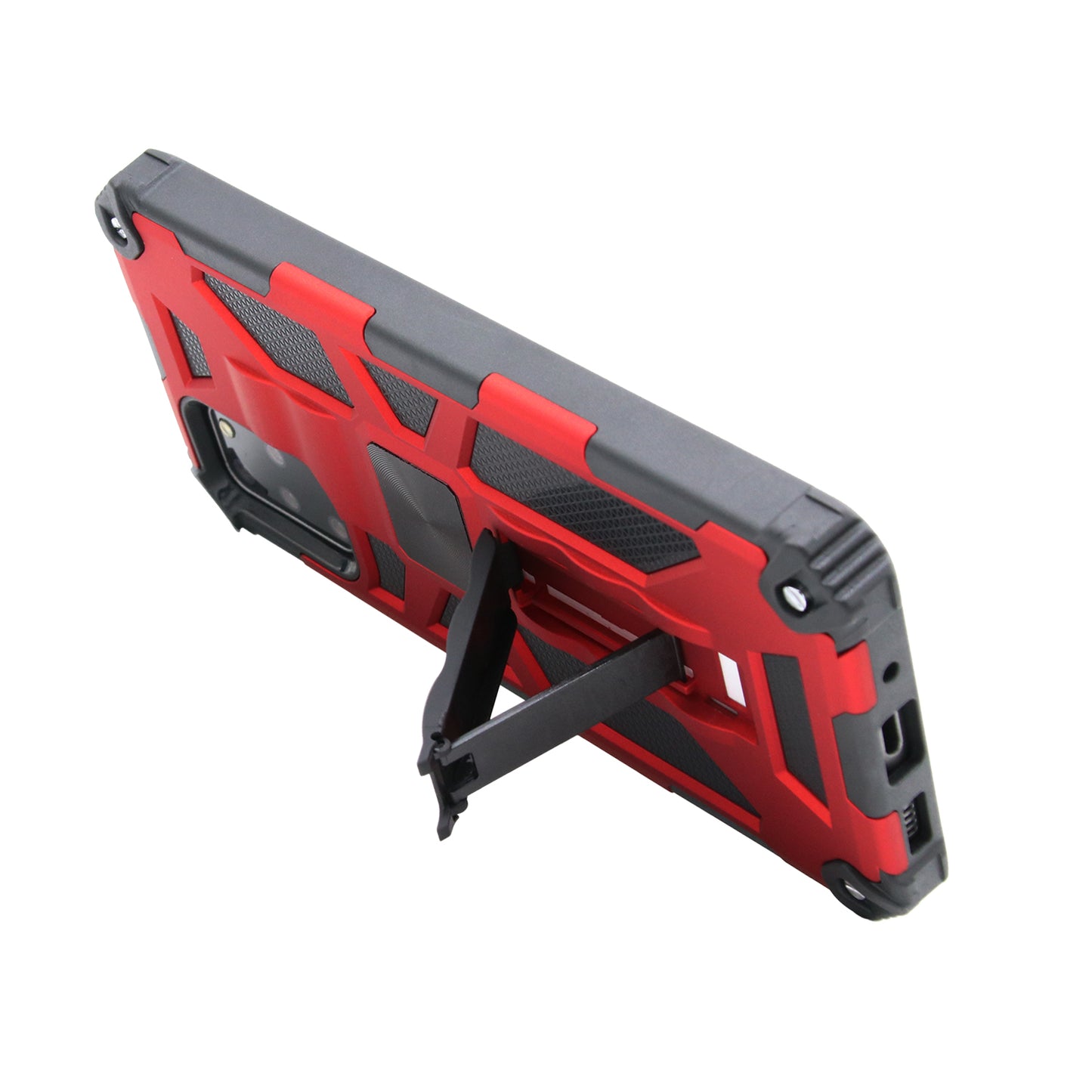 Kickstand Armor Dropproof PC TPU Combo Case with Magnetic Metal Sheet for Samsung Galaxy S20 Plus/S20 Plus 5G - Red
