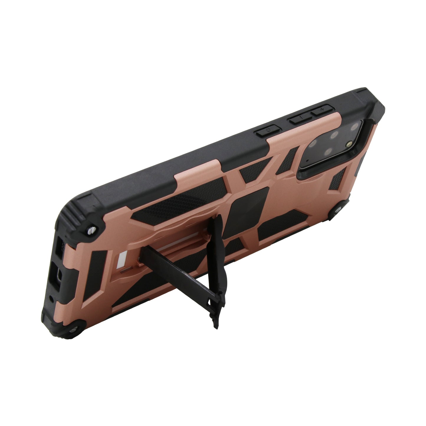 Kickstand Armor Dropproof PC TPU Combo Case with Magnetic Metal Sheet for Samsung Galaxy S20 Plus/S20 Plus 5G - Rose Gold