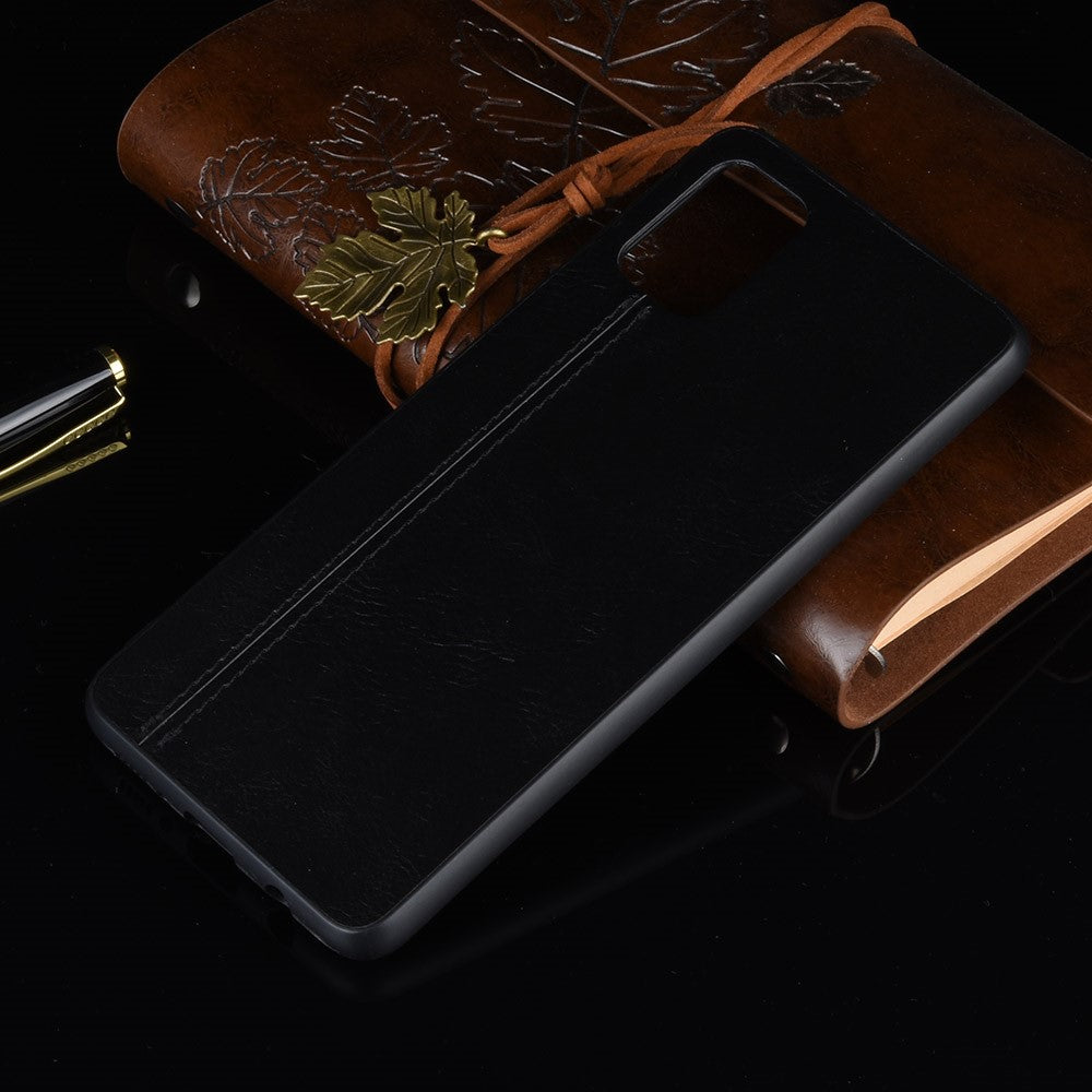 PU Leather Coated PC + TPU Hybrid Protective Cover for Samsung Galaxy M51 - Black