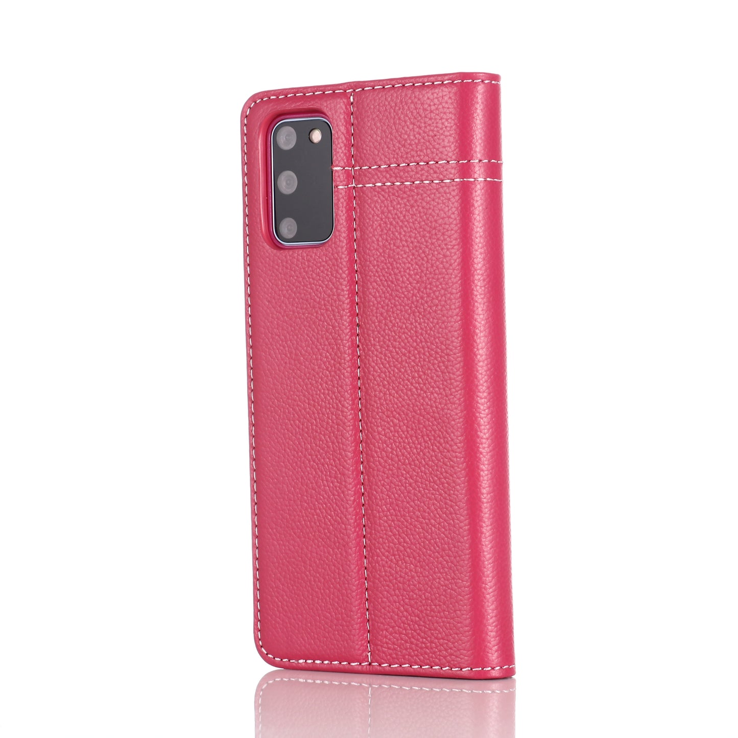 GEBEI Genuine Leather Unique Shell for Samsung Galaxy S20 4G/S20 5G - Rose