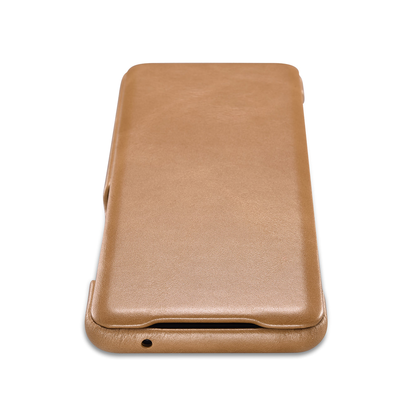 ICARER Curved Edge Genuine Leather Mobile Phone Shell for Samsung Galaxy S20 4G/S20 5G - Khaki