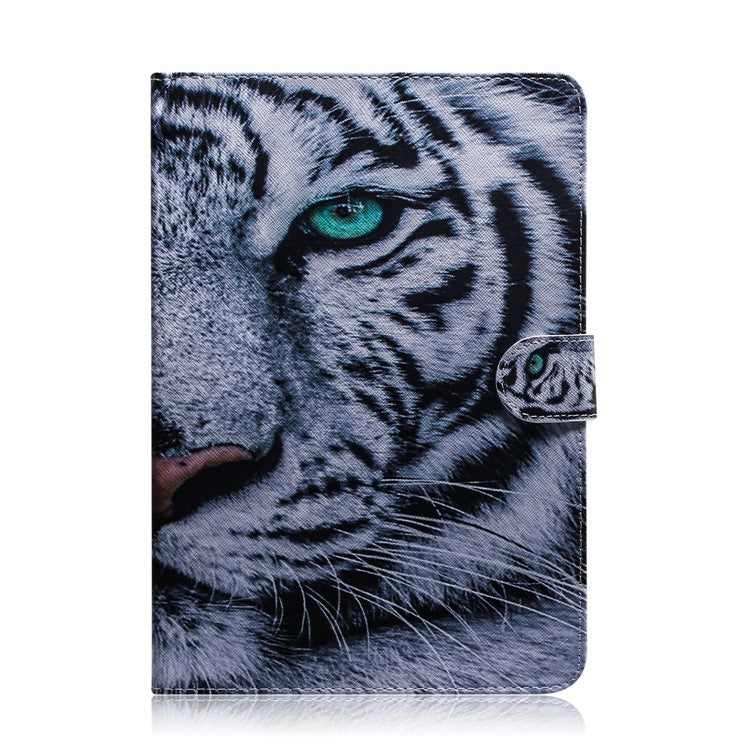 Pattern Printing Wallet Leather Tablet Cover for Samsung Galaxy Tab S6 Lite (2020) P610 P615 / (2022) / (2024) - Tiger Face