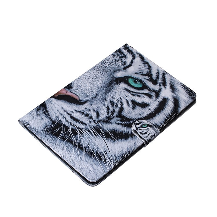 Pattern Printing Wallet Leather Tablet Cover for Samsung Galaxy Tab S6 Lite (2020) P610 P615 / (2022) / (2024) - Tiger Face