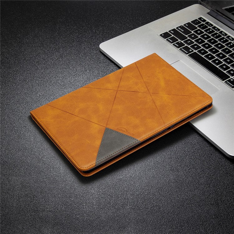 Geometric Pattern Stand Leather Smart Case for Samsung Galaxy Tab S6 Lite P610 / P615 / S6 Lite (2022) - Yellow