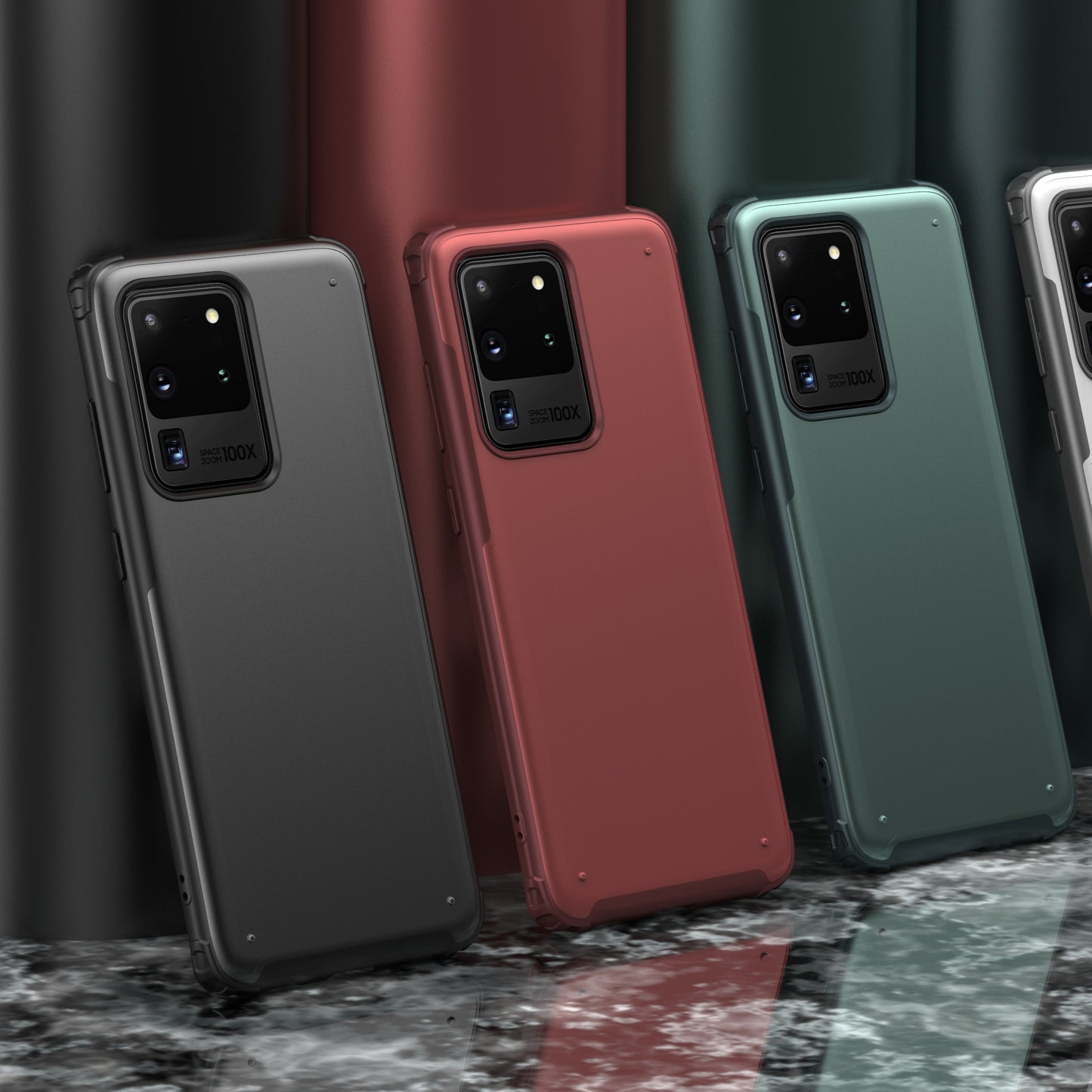 PC + TPU Unique Phone Case for Samsung Galaxy S20 Ultra - Black