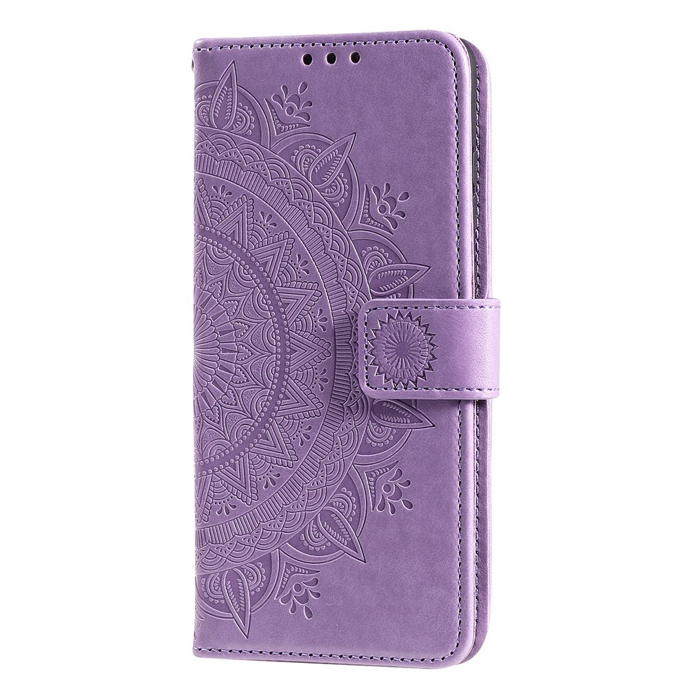 Imprint Flower Leather Stylish Cover for Samsung Galaxy M30s/M21 - Purple