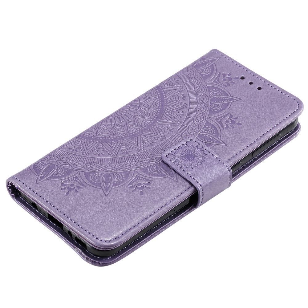 Imprint Flower Leather Stylish Cover for Samsung Galaxy M30s/M21 - Purple