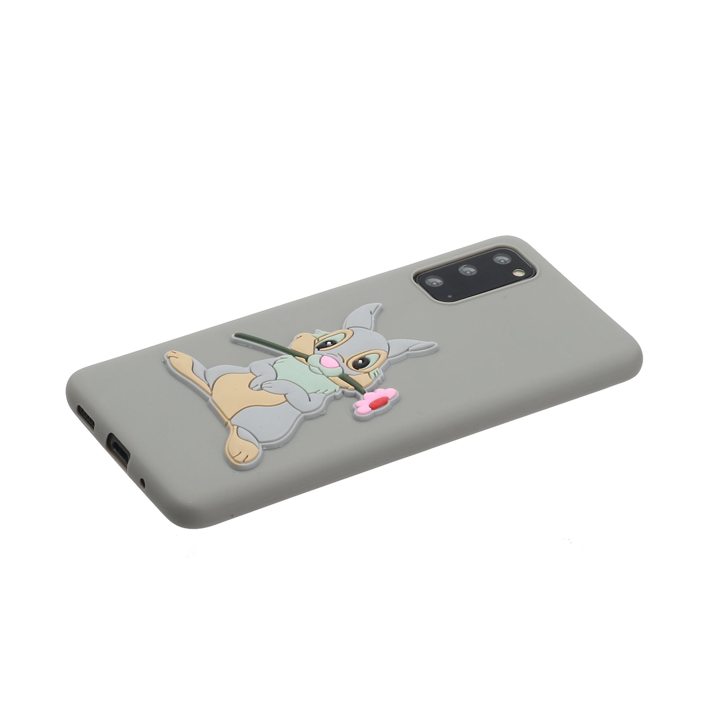 Animal Logo Decor TPU Phone Case Cover for Samsung Galaxy S20 4G/S20 5G - Grey Rabbit