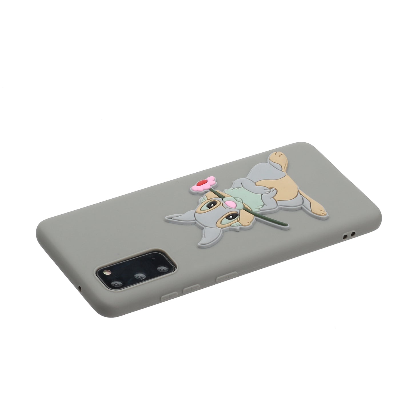 Animal Logo Decor TPU Phone Case Cover for Samsung Galaxy S20 4G/S20 5G - Grey Rabbit