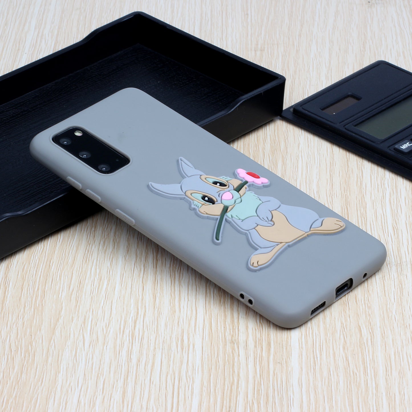 Animal Logo Decor TPU Phone Case Cover for Samsung Galaxy S20 4G/S20 5G - Grey Rabbit
