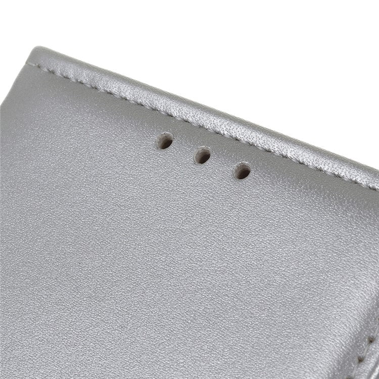 Wallet Stand Flip Leather Phone Case for Samsung Galaxy Note20 Ultra/Note20 Ultra 5G - Silver
