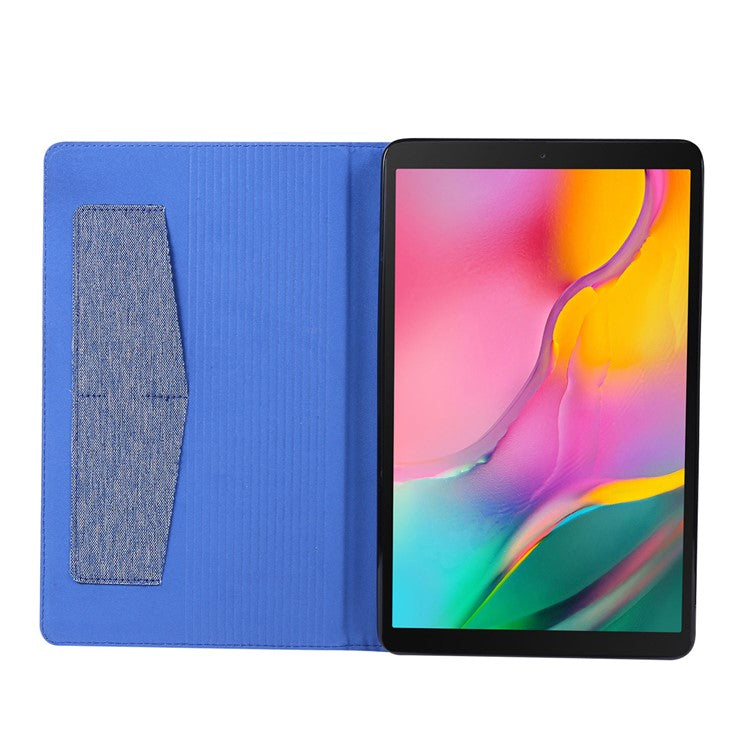 Cloth Texture Card Slots Stand Leather Cover for Samsung Galaxy Tab A 10.1 (2019) T510/T515 - Blue