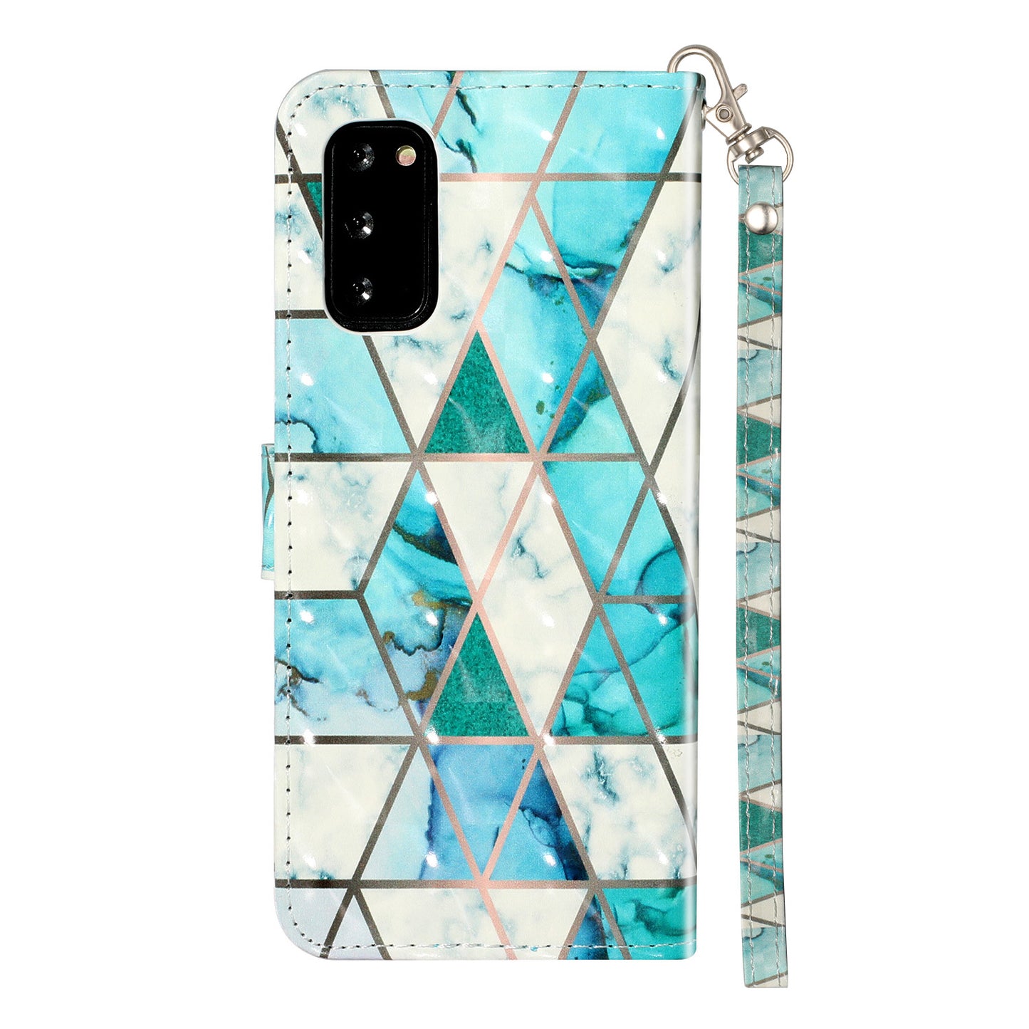 Light Spot Decor Patterned Embossed Leather Wallet Phone Case for Samsung Galaxy S20 4G/S20 5G - Ceramic Tile