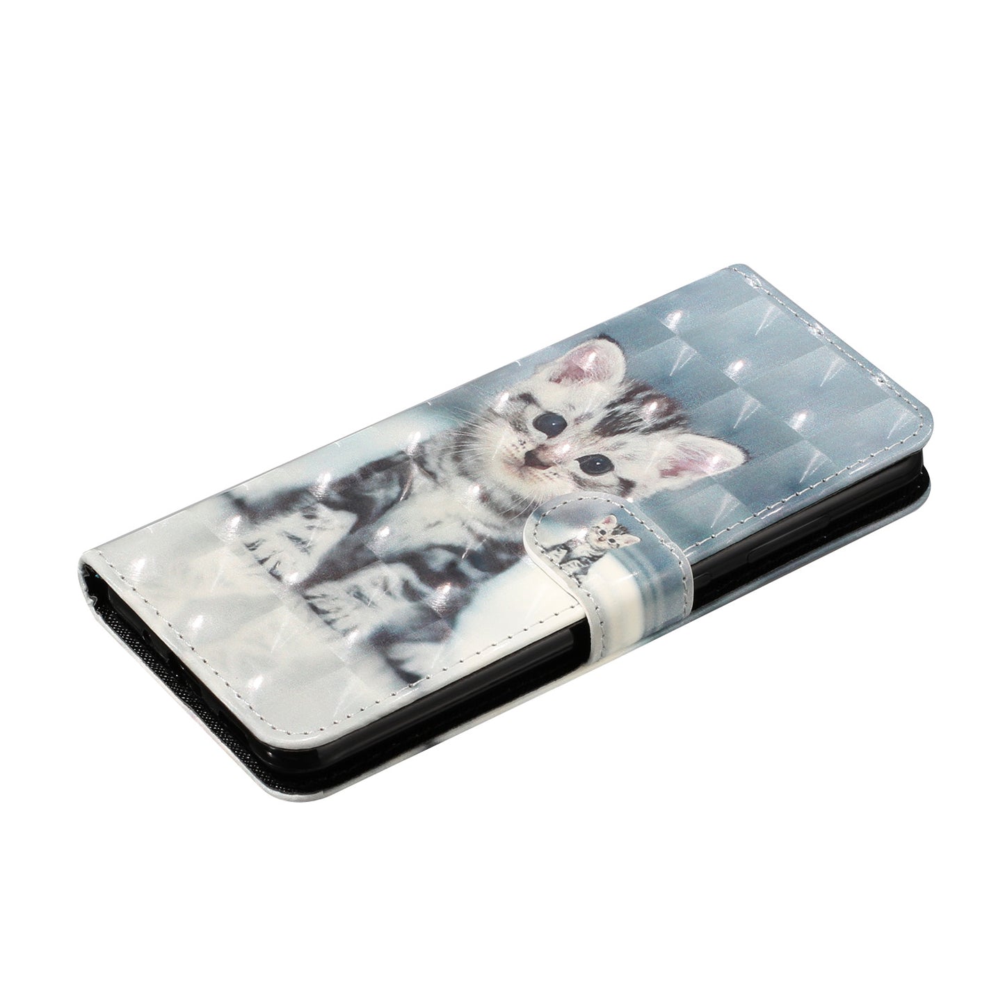 Light Spot Decor Patterned Embossed Leather Wallet Phone Case for Samsung Galaxy S20 4G/S20 5G - Cat