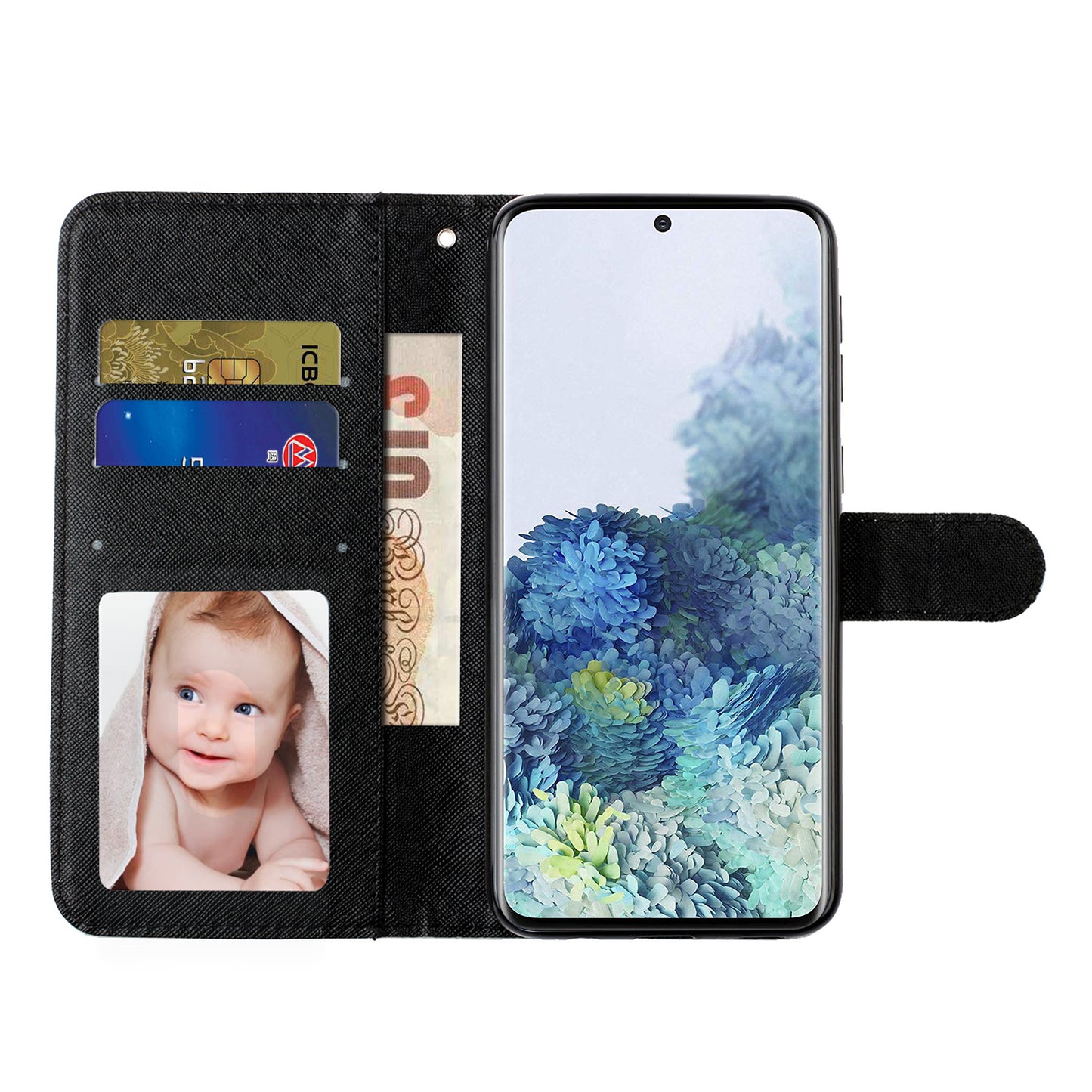Light Spot Decor Patterned Embossed Leather Wallet Phone Case for Samsung Galaxy S20 4G/S20 5G - Cat