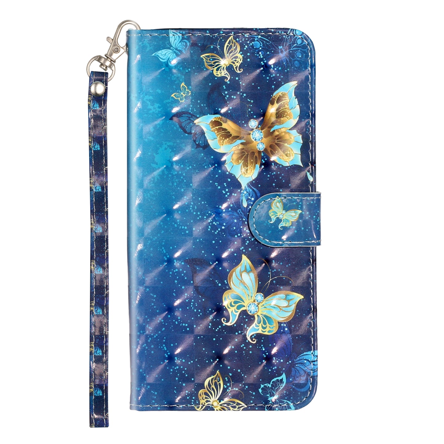 Light Spot Decor Pattern Embossed Leather Case Wallet for Samsung Galaxy S20 Ultra - Butterfly