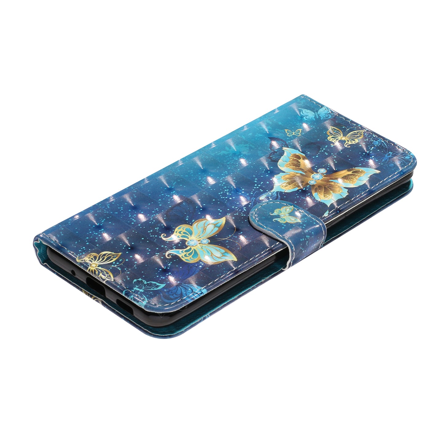 Light Spot Decor Pattern Embossed Leather Case Wallet for Samsung Galaxy S20 Ultra - Butterfly