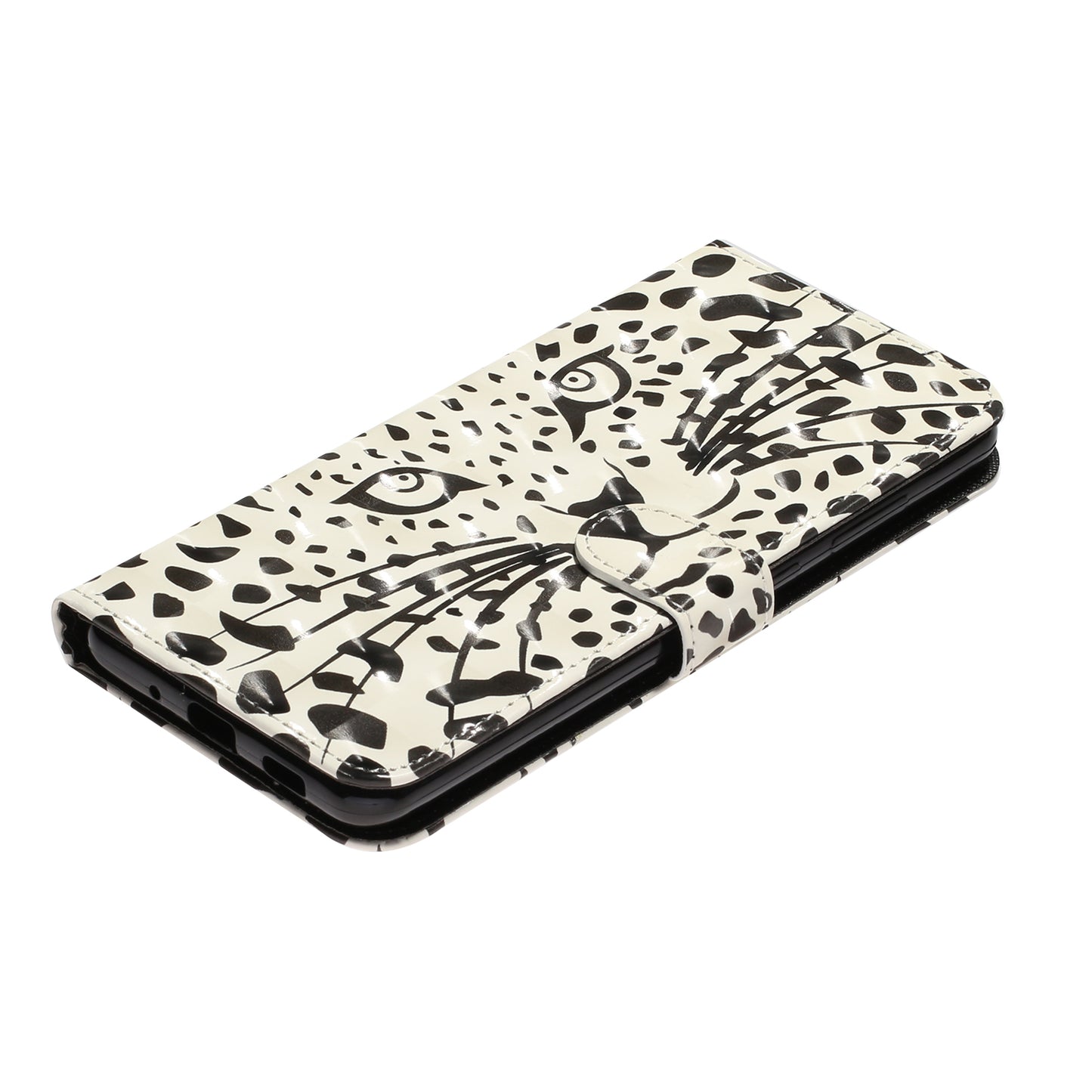 Light Spot Decor Pattern Embossed Leather Case Wallet for Samsung Galaxy S20 Ultra - Cartoon Leopard