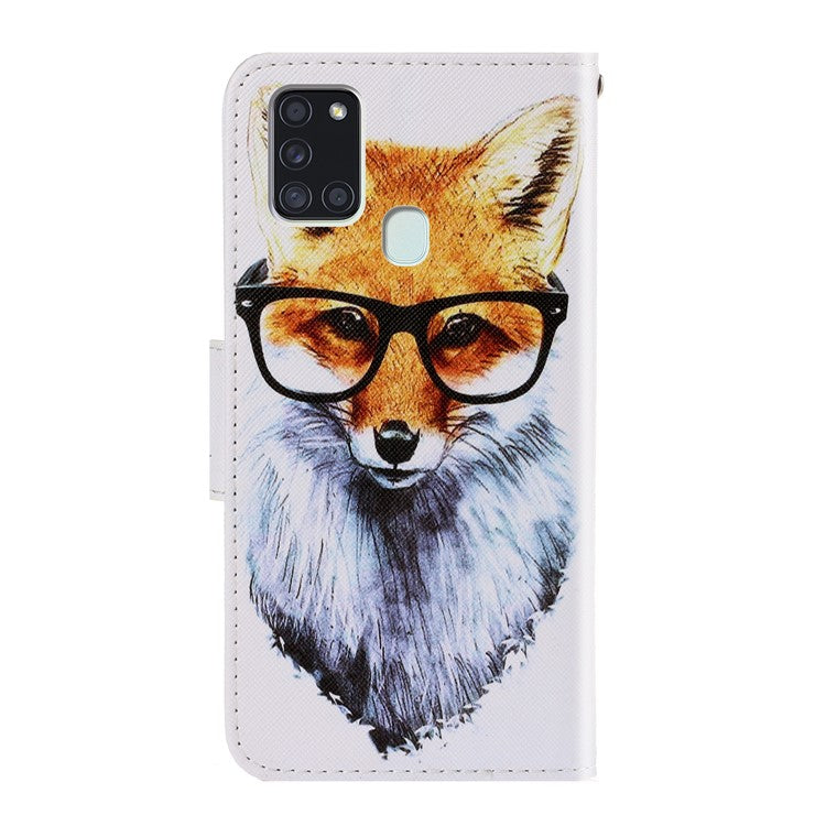 Pattern Printing Flip Leather Wallet Phone Cover for Samsung Galaxy A21s - Dog