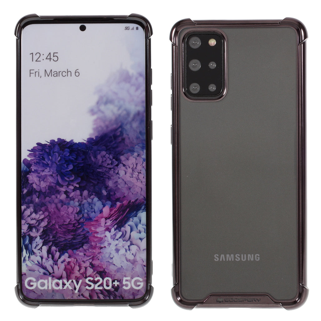 MERCURY GOOSPERY Mobile Phone Case Electroplating TPU Shell for Samsung Galaxy S20 Plus/S20 Plus 5G - Black